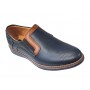 Pantofi barbati casual din piele naturala bleumarin - GKR90BLU